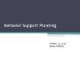 Behavior Support Planning PowerPoint PPT Presentation