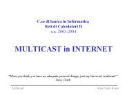 MULTICAST in INTERNET