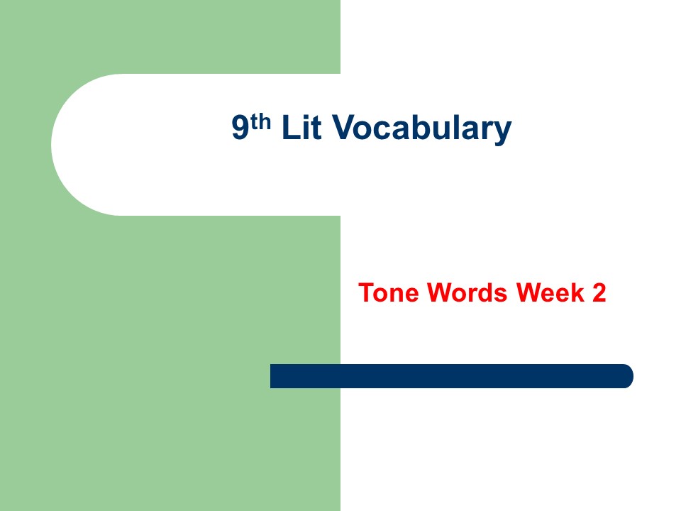 9th Lit Vocabulary
