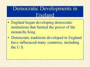 Democratic Developments in England