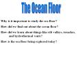 The Ocean Floor PowerPoint PPT Presentation