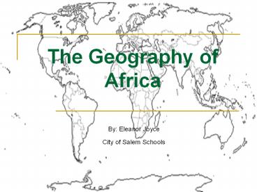 The Geography of Africa