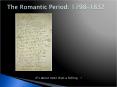 The Romantic Period: 1798 PowerPoint PPT Presentation