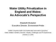 Water Utility Privatization in England and Wales: An Advocate