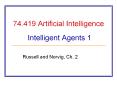 74.419 Artificial Intelligence  Intelligent Agents 1 PowerPoint PPT Presentation
