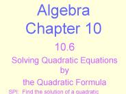 Algebra Chapter 10