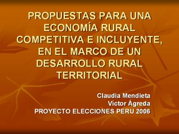 PROPUESTAS PARA UNA ECONOM