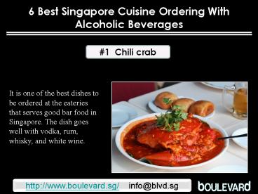 6 best Singapore cuisine ordering with alcoholic beverages