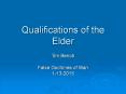 Qualifications of the Elder PowerPoint PPT Presentation
