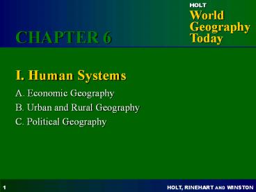 I. Human Systems