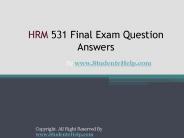 HRM 531 Final Exam Latest UOP Course Assignments