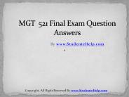 MGT 521 Final Exam Latest University of Phoenix