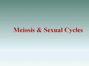Meiosis