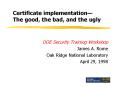 Certificate implementation PowerPoint PPT Presentation