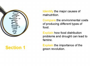 Identify the major causes of malnutrition.