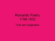 Romantic Poetry 1798-1832