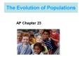 The Evolution of Populations PowerPoint PPT Presentation