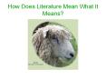 How Does Literature Mean What It Means? PowerPoint PPT Presentation