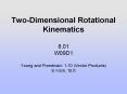 Two-Dimensional Rotational Kinematics 8.01 W09D1 Young and Freedman: 1.10 (Vector Products) 9.1-9.6, 10.5 PowerPoint PPT Presentation