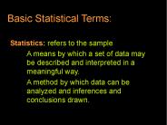 Basic Statistical Terms: