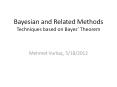 Bayesian and Related Methods Techniques based on Bayes PowerPoint PPT Presentation