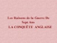 Les Raisons de la Guerre De Sept Ans PowerPoint PPT Presentation