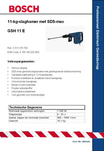 11-kg-slaghamer met SDS-max  GSH 11 E