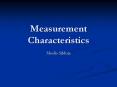Measurement Characteristics PowerPoint PPT Presentation