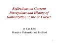 Reflections on Current Perceptions and History of Globalization: Cure or Curse? PowerPoint PPT Presentation
