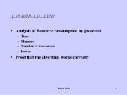 ALGORITHM ANALYSIS