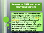 Benefit of CRM software for your business 
