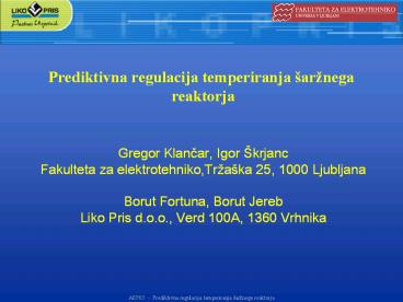 Prediktivna regulacija temperiranja 