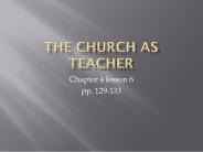 The Church as teacher