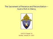 The Sacrament of Penance and Reconciliation