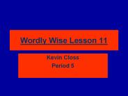Wordly Wise Lesson 11