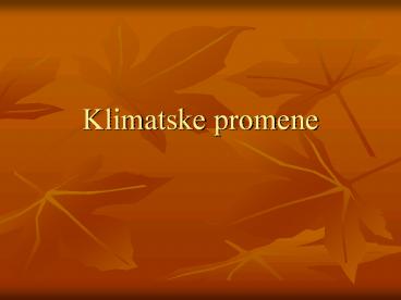 Klimatske promene