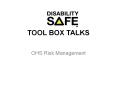 TOOL BOX TALKS PowerPoint PPT Presentation