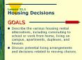 Lesson 21.1 Housing Decisions PowerPoint PPT Presentation