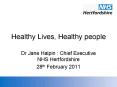 Healthy Lives, Healthy people PowerPoint PPT Presentation