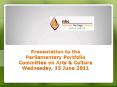 Presentation to the Parliamentary Portfolio Committee on Arts PowerPoint PPT Presentation