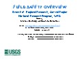 FIELD SAFETY OVERVIEW  Branch of Regional Research, Central Region National Research Program, WRD PowerPoint PPT Presentation