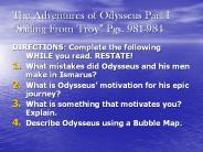 The Adventures of Odysseus Part I 