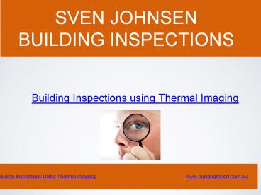 Thermal imaging for building inspections