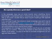 Are speedy divorces a good idea?