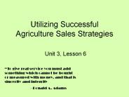 Utilizing Successful Agriculture Sales Strategies