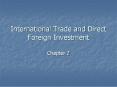 International Trade and Direct Foreign Investment PowerPoint PPT Presentation