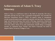 Achievements of Adam S. Tracy Attorney