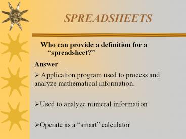 SPREADSHEETS