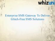 Enterprise SMS Gateway To Deliver Glitch-Free SMS Solutions