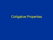 Colligative Properties